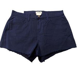 L'AGENCE Navy Ryland High Rise Shorts Raw Hem Size 26 NWT